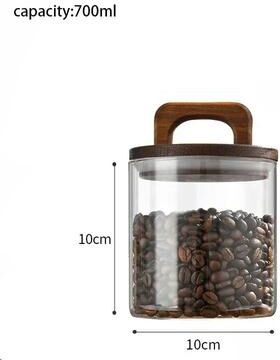 Useful Little Things Clear Glass Storage Jar With Bamboo Lid Airtight Food Canister For Tea Coffee Sugar And Spices 23.7 Oz