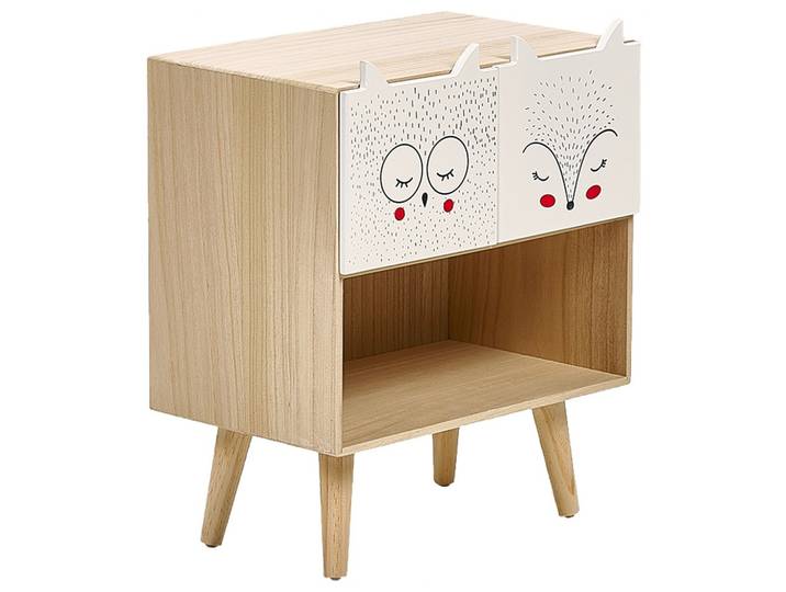 NACHTTISCH Heller Holzfarbton/Weiß Rupert