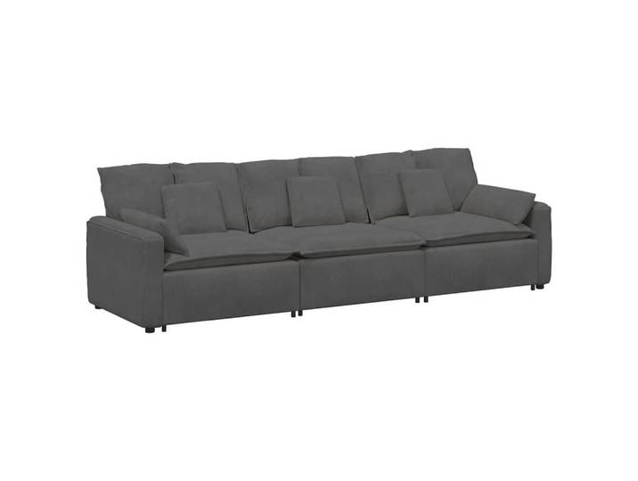 vidaXL Sofaelement Modulares Sofa mit Kissen Dunkelgrau