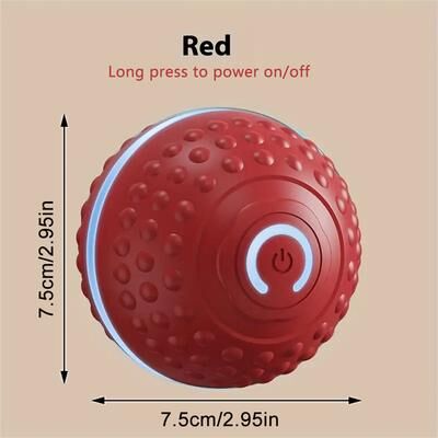 The Handy Homestead Smart Interactive Dog Toy Ball For Bored Dogs USB Rechargeable Rolling Enrichment Ball red