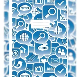 HERMA Heftschoner  ́Social Icons ́, DIN A4, aus PP, blau