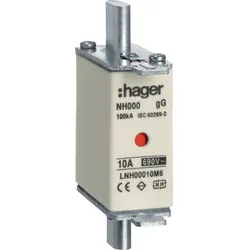 Hager LNH00010M6 NH-Sicherungseinsatz NH000 gG 690V 10A Kombimelder Grifflasche spannungsführend