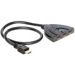DELOCK 87619 - HDMI Switch, 3x HDMI Buchse   HDMI Stecker, manuell