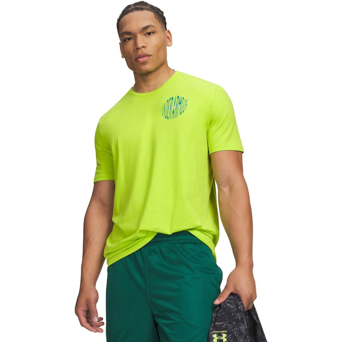Under Armour M 60/40S Paint WM SS green team royal (394) S 6013615-394-SM