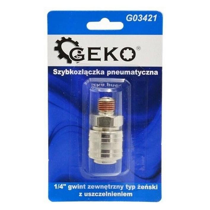 GEKO Pneumatik-Schnellkupplung Aussengewinde mit Dichtung 1/4 IG (G03421)
