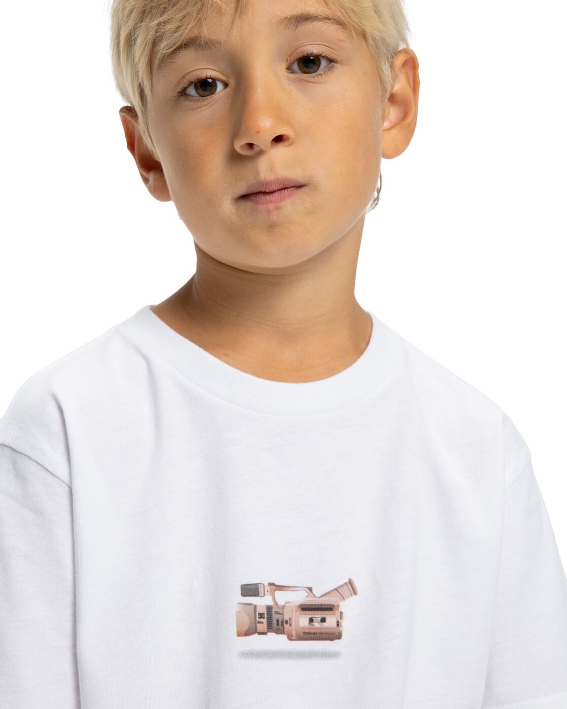 T-Shirt DC SHOES "DC Handy Cam", Kinder, Gr. 8(125-130cm), weiß, Obermaterial: 75% Baumwolle, 25% Baumwolle., Shirts T-Shirt