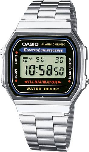 Casio Armbanduhr A168WA-1YES (B x H) 36.30 mm x 38.60 mm Silber Gehäusematerial=Kunstharz Material (Armband)=Edelstahl