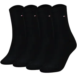 TOMMY HILFIGER Damen Socken, 4er Pack - Classic, Strümpfe, einfarbig Schwarz / 35-38