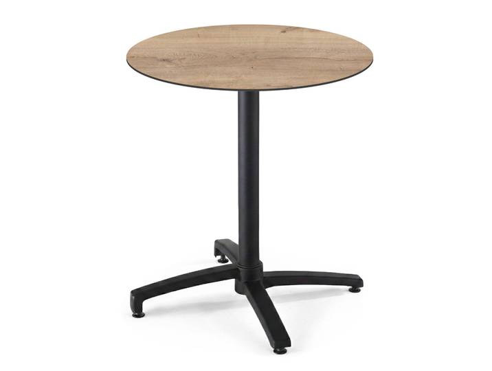 Table Bistrot De Jardin Ronde Inclinable 70 Cm 4 Places Chêne