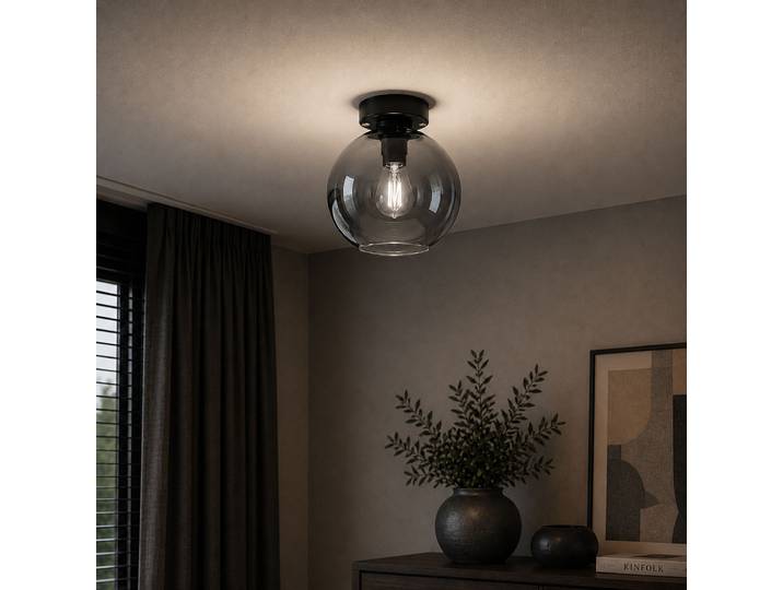 Plafondlamp Marino grijs glas Ø 25cm Artdelight - PL MARINO-25 GR