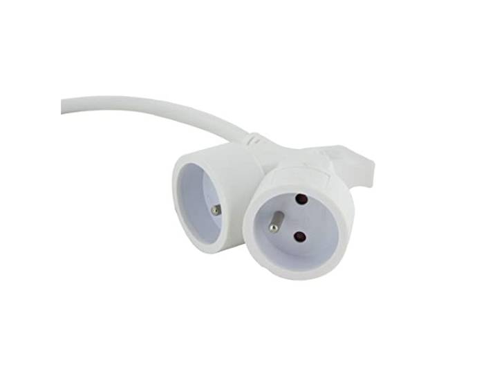 Verlengsnoer HO5VVF 3G1,5-5m dubbele kop wit