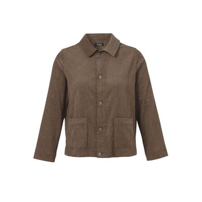 Blouson FRAPP "FRAPP Jacke", Damen, Gr. 52, braun (nougat), regular fit, Jacken Blouson, Große Größen
