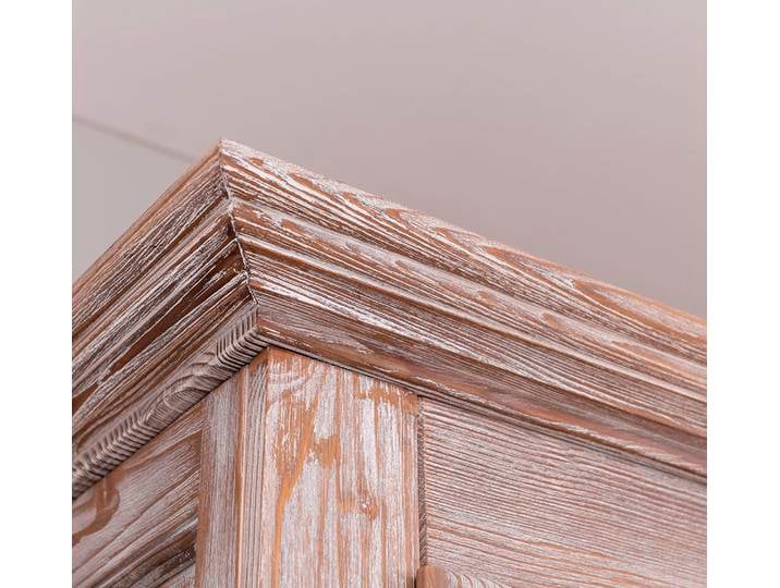 Kleiderschrank Landhaus - Schrank im Landhausstil braun-weiß tief gebürstet