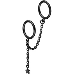 Chirurgenstahl Segmentring Clicker 2 RINGE + KETTE + STERN