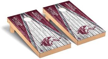 Skip's Garage Southern Illinois SIU Salukis Weathered Cornhole Board Set