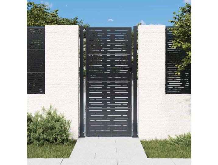 vidaXL Gartentor Anthrazit 100x175 cm Stahl Quadratisches Design