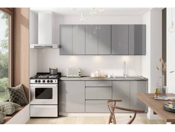 ROYAL24_MARKT Küchenzeile K37-G200 - Velmora - Kleine Räume optimal nutzen, (Komplett Set), Premium - Modern - Exzellent.