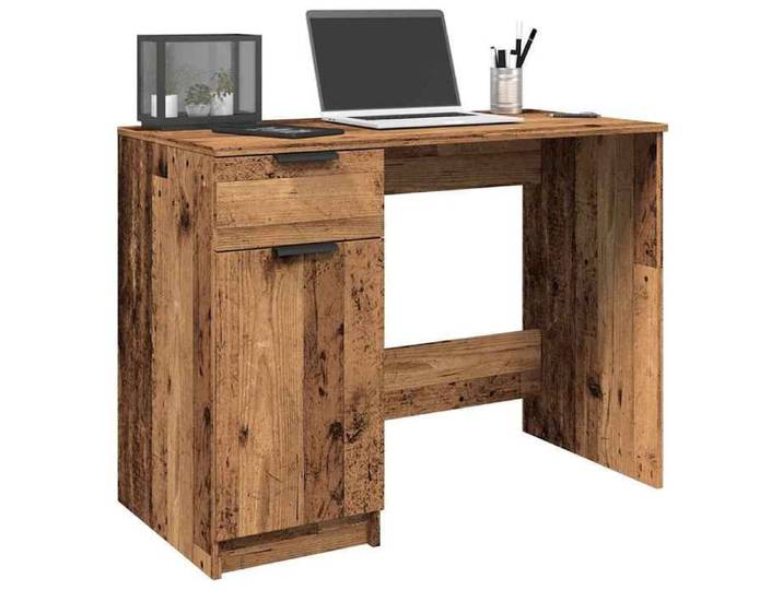 Bureau vieux bois 100x50x75 cm bois d'ingénierie bureau d'ordinateur bureau d'étude bureau debout table 856995