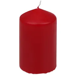 Stumpenkerze 8 cm Wachs Rot Rubin