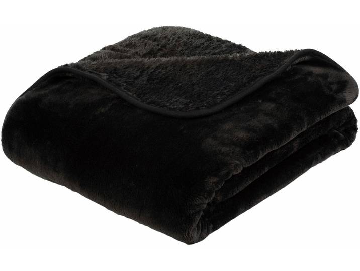 Wohndecke GÖZZE Premium Cashmere Feeling , schwarz, B:180cm L:220cm, Polyester, Wohndecken, Wohndecke, mit premium Cashmere Feeling, Kuscheldecke