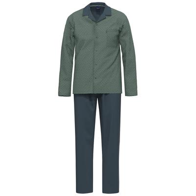 Pyjama AMMANN "Schlafanzug Lang Nightwear", Herren, Gr. 56, grau (total eclipse), Homewear-Sets Pyjama