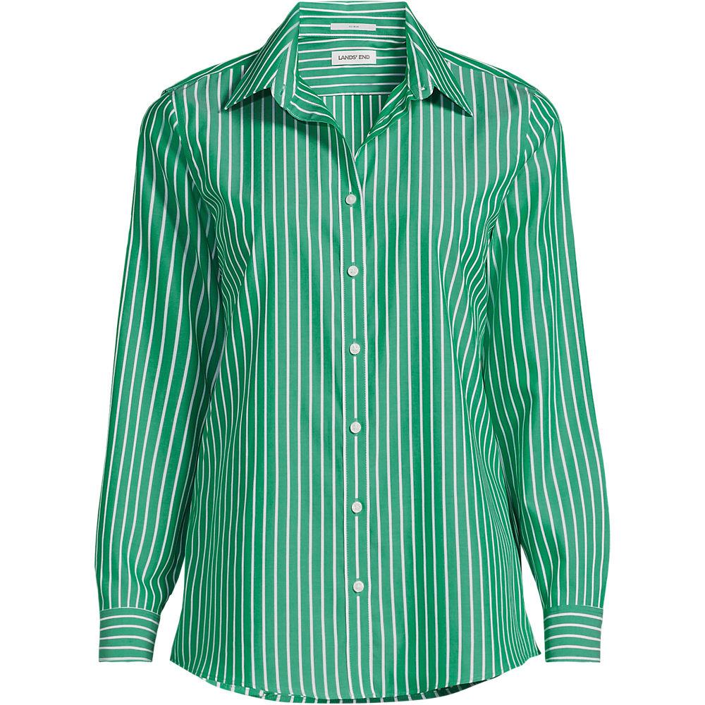 Bügelfreie Baumwoll-Bluse, Damen, size: regular, Grün, Baumwolle, by Lands' End