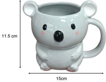 Uplifted Finds Childrens Cartoon Ceramic Mug With Bear And Raccoon Designs bear
