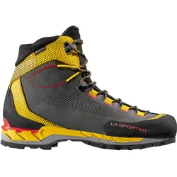 La Sportiva, Herren, Wanderschuhe, Trango Tech Leather GTX - robuster High-Cut-Bergschuh (43.5), Schwarz, Gelb
