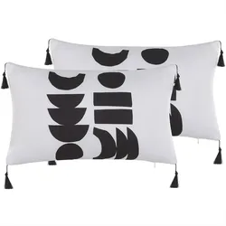 DEKOKISSEN 2er-Set Schwarz-Weiß 30/50 cm Liriope