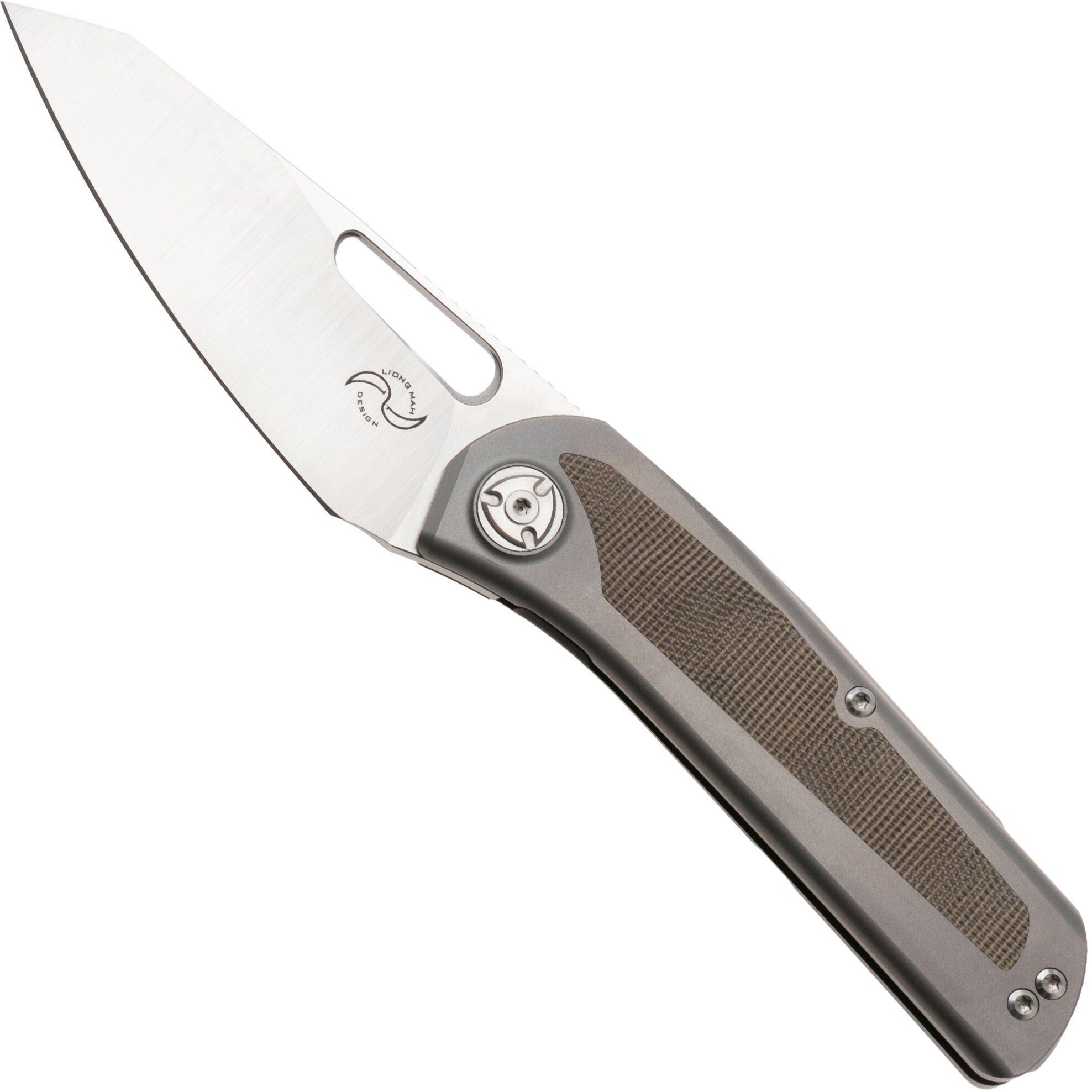Liong Mah Design Liong Mah KUF V2 Kitchen Utility Folder, Green Canvas Micarta coltello da tasca