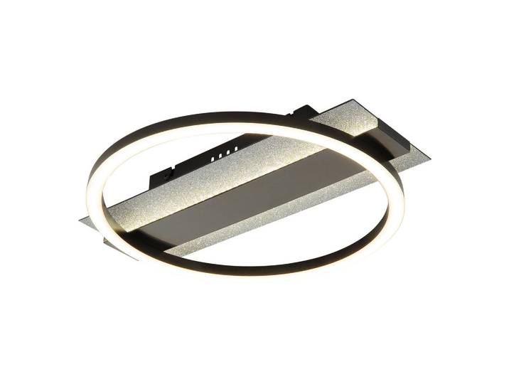 Globo Led-Deckenleuchte, Schwarz, Silberfarben, Weiss, Schwarzchrom, Metall, Kunststoff, 6.8x30x34.2 cm, CE, 3-fach schaltbar, Stufenschalter, Backlight-Effekt, Lampen & Leuchten, Innenbeleuchtung, Deckenlampe, Deckenlampen