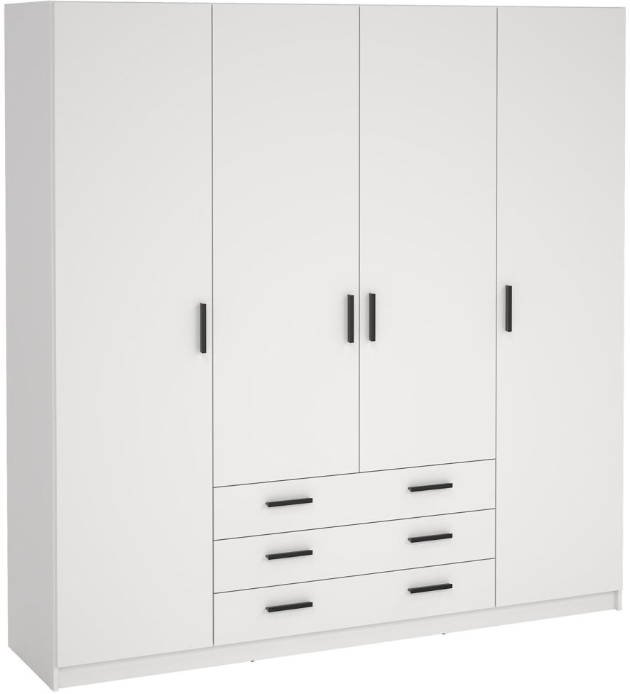 Furniture To Go Sprint Manufactured Wood Wardrobe White 200.4cm H X 195.5cm W X 49.6cm D