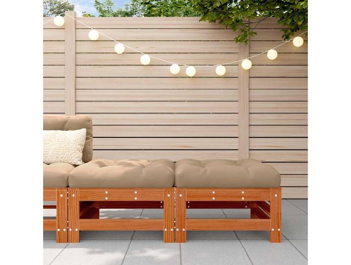 vidaXL Garden Footrest Massives Kiefernholz Wachsbraun