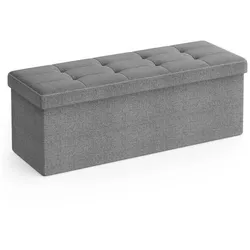 Songmics Klappbare Sitzbank mit Stauraum Stepp-Optik 131 L grau, 111x38 cm