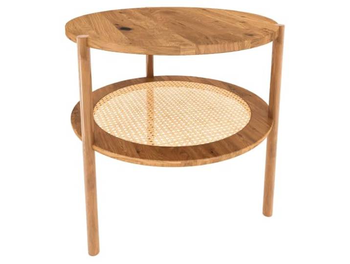 Lomadox Couchtisch Sofatisch rund 50 cm, Eiche massiv geölt, Echtholz/Massivholz, montierte Lieferung