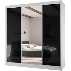 SCHWEBETÜRENSCHRANK Velis II 200/61/215 weiß+schwarz