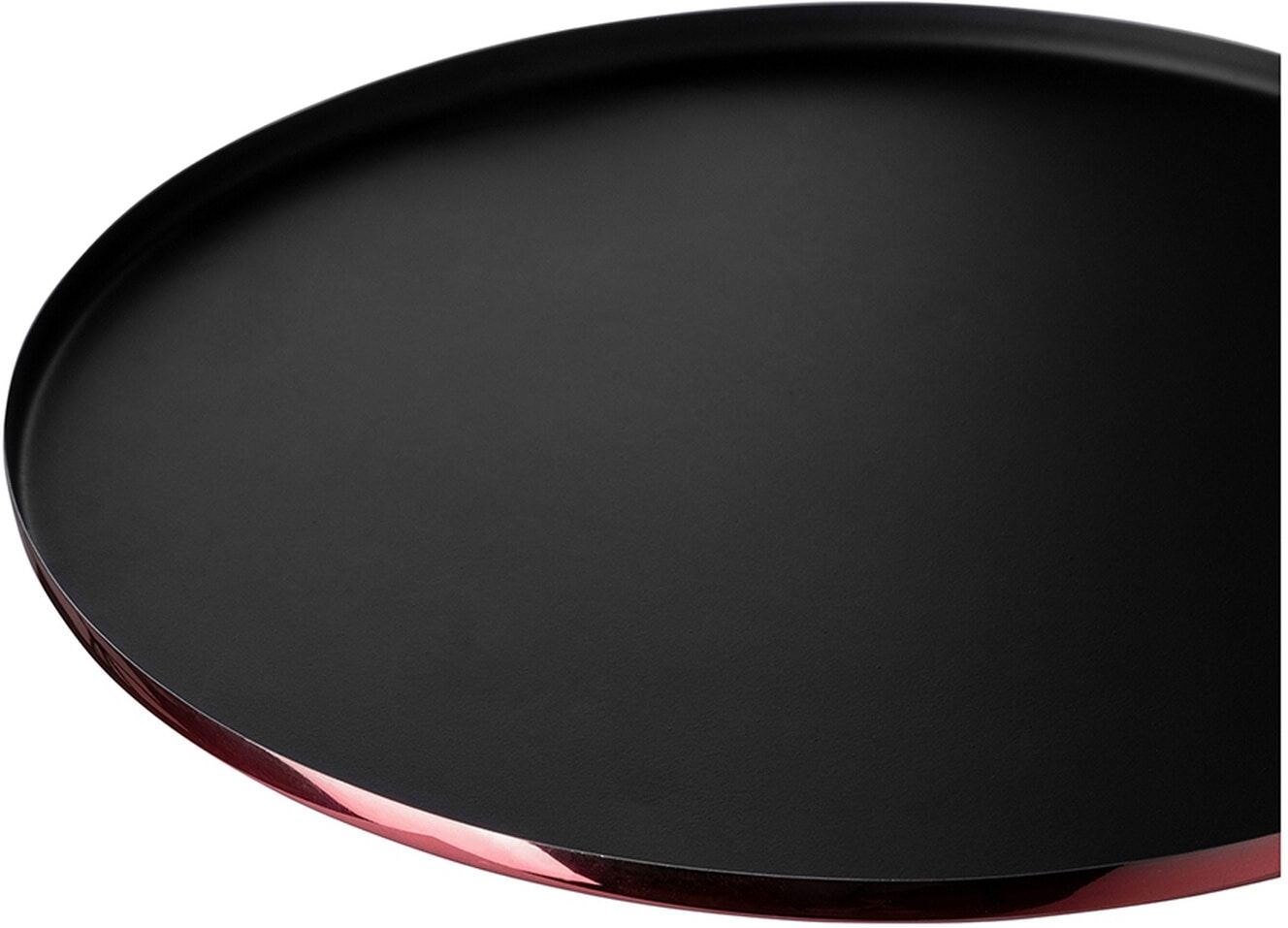 Tablett FINK STUDIO "POP ART", schwarz (rot, schwarz), B:30cm H:6cm T:30cm Ø:30cm, Aluminium, Edelstahl, Tabletts, Tablett, in Geschenkverpackung rot, schwarz Ø 30cm