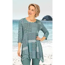 Viskose-Mix-Shirt in Druck salbei in Größe 36/38 von DW-Shop, Salbei, 36/38