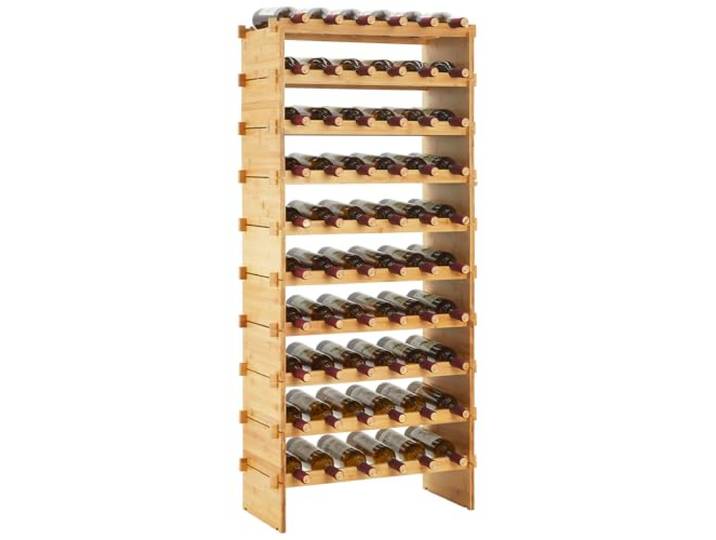 10-Stöckig Stapelbares Holz-Weinregal für 60 Flaschen, 66 x 30 x 117 cm Modulares Wackelfrei Weinregal Regal, Freistehendes Flaschenregal für Küche, Bar, Arbeitsplatte, Schrank