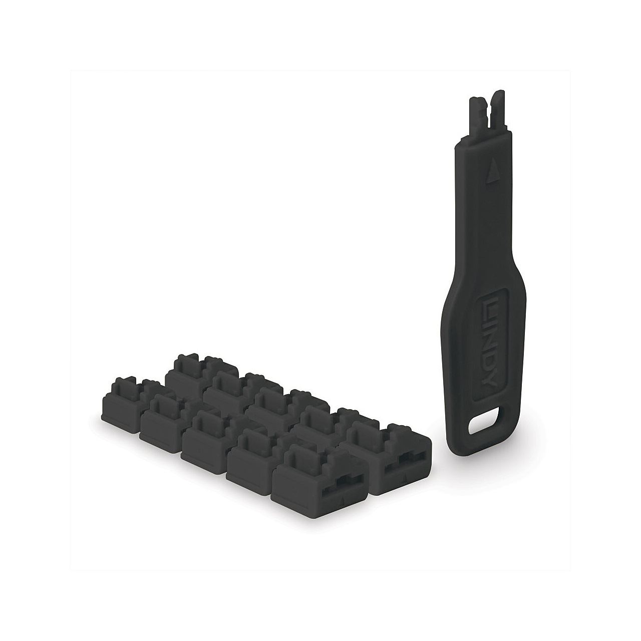 LINDY RJ45 Port Schloss 10 Stück/mit Schlüssel/schwarz
