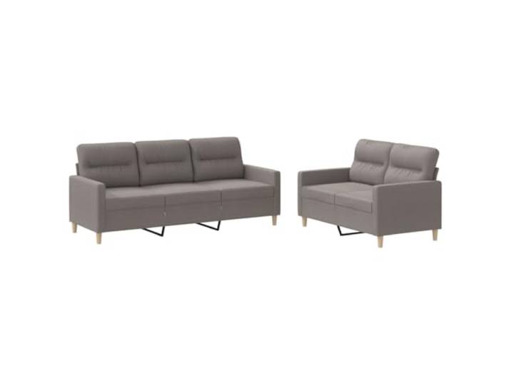 GHVBNMF 2-TLG. Sofagarnitur mit Kissen, 2er und 3er Couch Taupe Stoff Atmungsaktiver Stoffbezug und stabiles Metallgestell bieten viel Komfort fürs Wohnzimmer oder Gästezimmer.