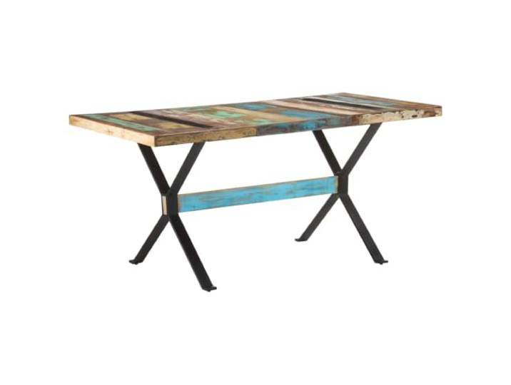Todiikf Esstisch 160x80x76 cm Altholz Massiv & Stahl Industriestil Rustikaler Holz-Esstisch für Küche und Esszimmer mit stabilem Stahlgestell und einzigartiger Naturnarbe.