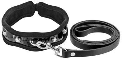 Fetish Tentation Premium Collier Laisse Premium en Cuir et Vernis