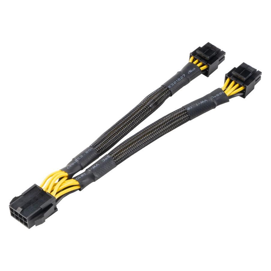 Akasa 8-Pin zu 2x 4+4-Pin Adapterkabel, EPS/ATX - schwarz, 20 cm (20 cm) (AK-CBPW35-20)