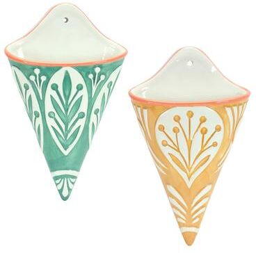 Melrose Ornamental Ceramic Wall Pocket (Set of 2)