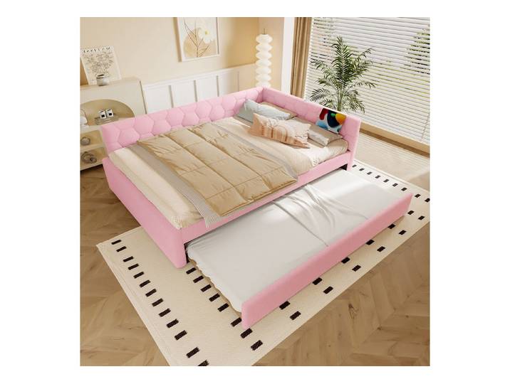 STILVORA Polsterbett 140×200 Schlafsofa mit bettfunktion,Tagesbett ausziehbar mit USB