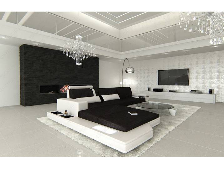 Couch Messana L-Form in Stoff
