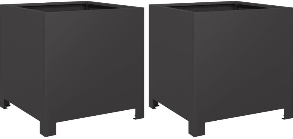 vidaXL Outdoor Planter Box Black 40cm H x 40cm W x 40cm D