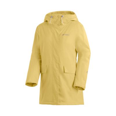 Winterjacke MAIER SPORTS "Lisbon Coat", Damen, Gr. 48, pastellgelb, 100% Polyester, Jacken Winterjacke, Damen Wintermantel, wattierte Regenjacke, wasserdicht + atmungsaktiv