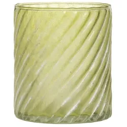 Chic Antique Glas Teelichthalter mit Muster, 7x9 cm, antique verte
